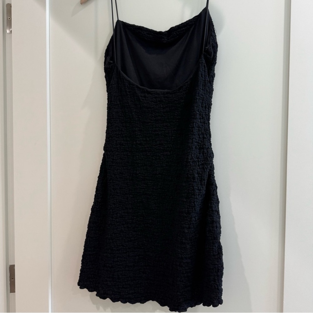 Black Isalis Textured Bodycon Mini Dress